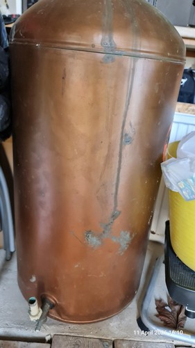 Copper hot water cylinder - hot, tank